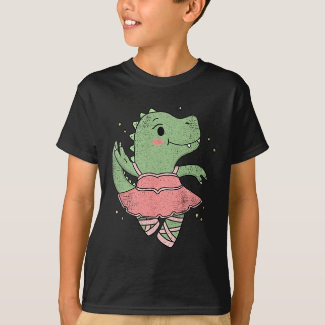 Camiseta Dancing T-rex Dinosaur Llerina For Llet Dancer Vin (Anverso)