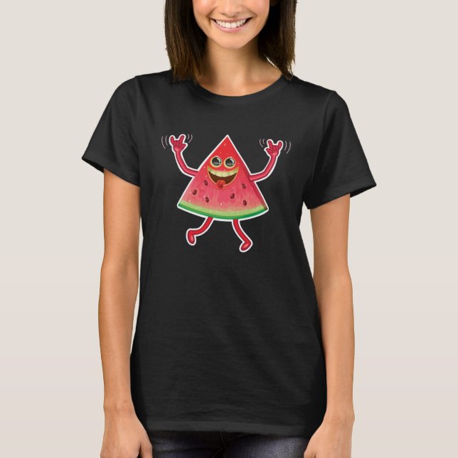 Camiseta Dancing Watermelon  Cool Heart Beats For Fruits (Anverso)