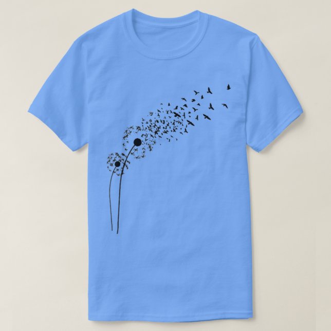 Camiseta Dandelion Birds Flowers Lover Make A Wish Dandelio (Diseño del anverso)