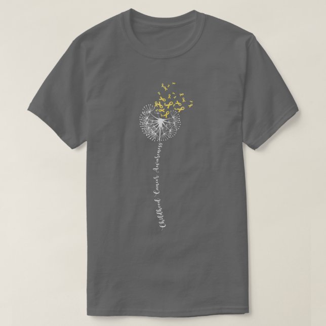 Camiseta Dandelion Children Cancer Awareness Ribbon Mom Da (Diseño del anverso)