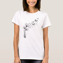 Camiseta Dandelion con mariposas, regalo de meditación