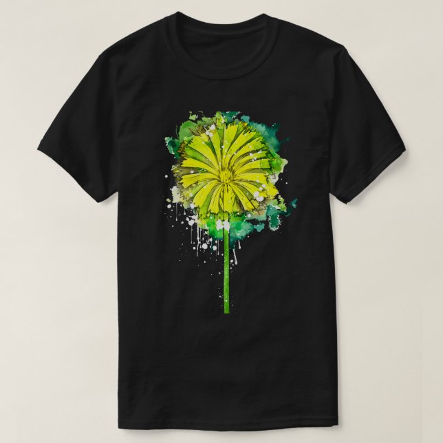 Camiseta Dandelion dandelion flor botánico acuarela suma (Diseño del anverso)
