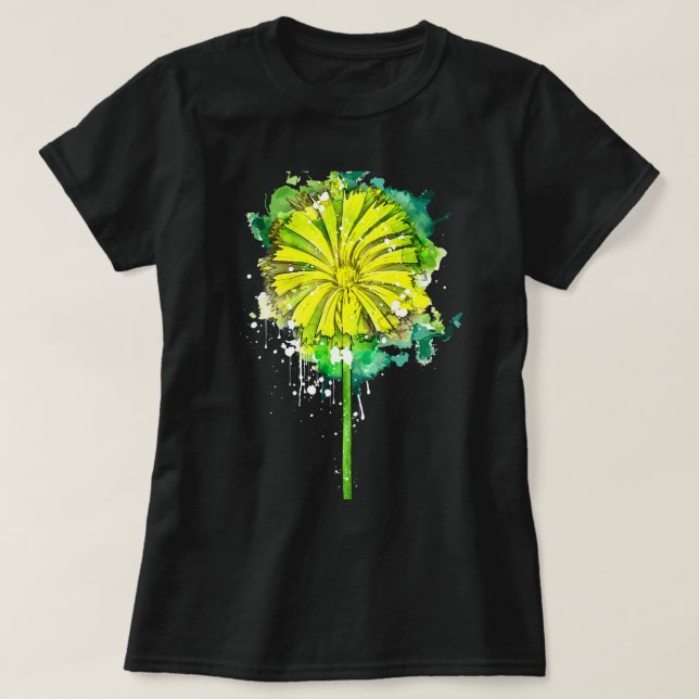 Camiseta Dandelion dandelion flor botánico acuarela suma (Diseño del anverso)