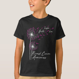 Camiseta Dandelion Faith Hope Love Mama Cancer Awareness