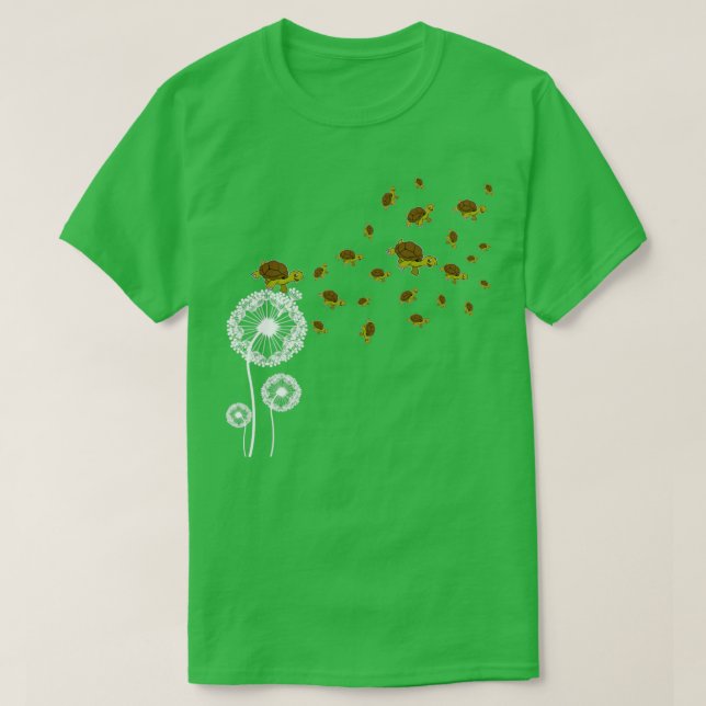 Camiseta Dandelion Flower Animal Mascota Turtle (Diseño del anverso)