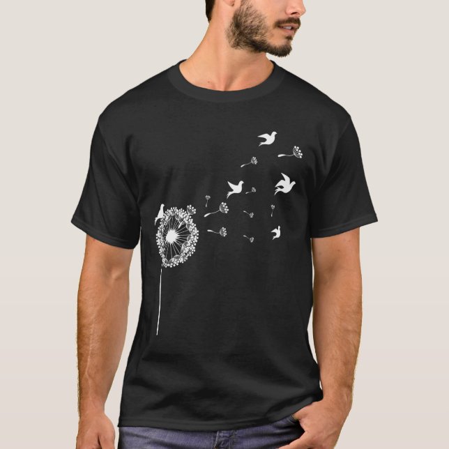 Camiseta Dandelion Flying Seeds Birds Flower Summer (Anverso)