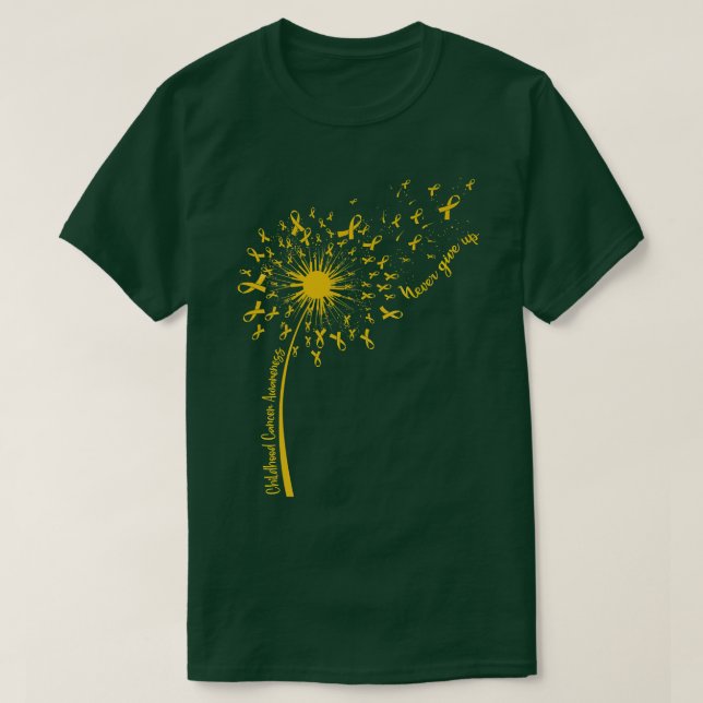 Camiseta Dandelion Gold Ribbon Child Cancer Awareness S (Diseño del anverso)