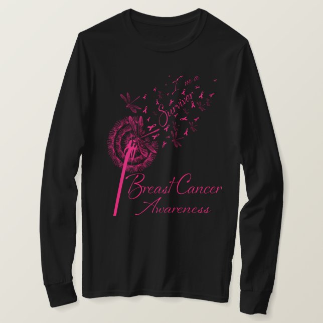 Camiseta Dandelion I'm A Survivor Breast Cancer Awareness F (Anverso del diseño)