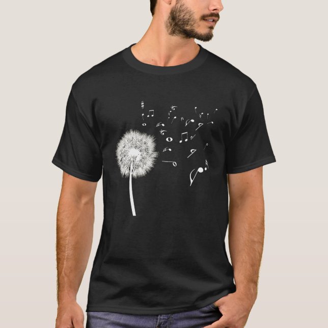 Camiseta Dandelion Shirt Music Note Shirt Music Lover Tshir (Anverso)