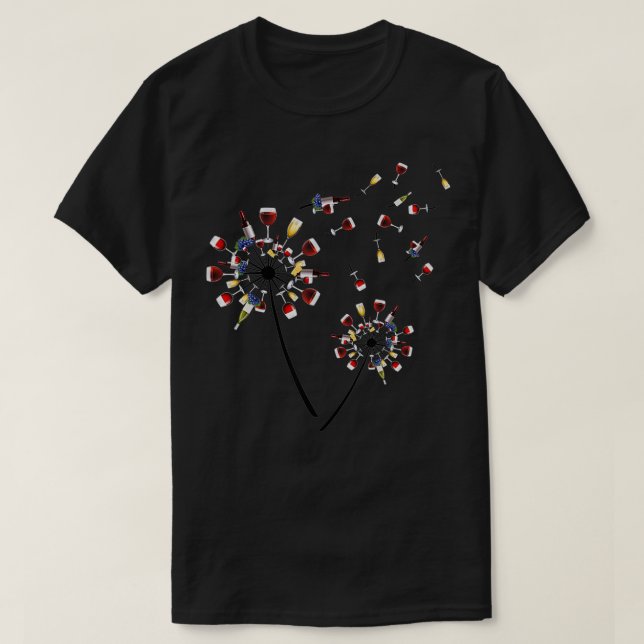 Camiseta Dandelion Wine Glass Love Wine Dracking Gift Wine (Diseño del anverso)