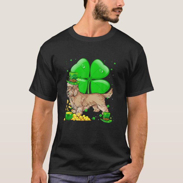 Camiseta Dandi Dinmont Terrier Dog Lucky Charm St. Patrick (Anverso)