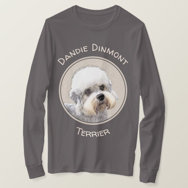 Camiseta Dandie Dinmont Terrier Pintura Original De Perro (Anverso del diseño)