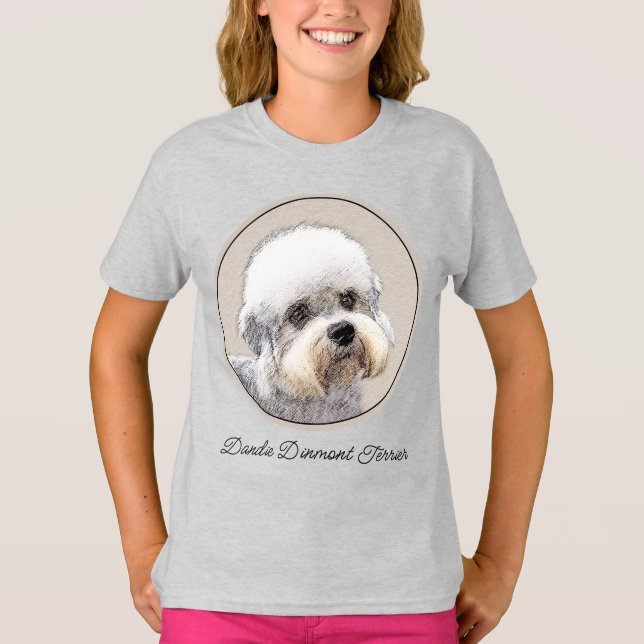 Camiseta Dandie Dinmont Terrier Pintura Original Perro Art  (Anverso)
