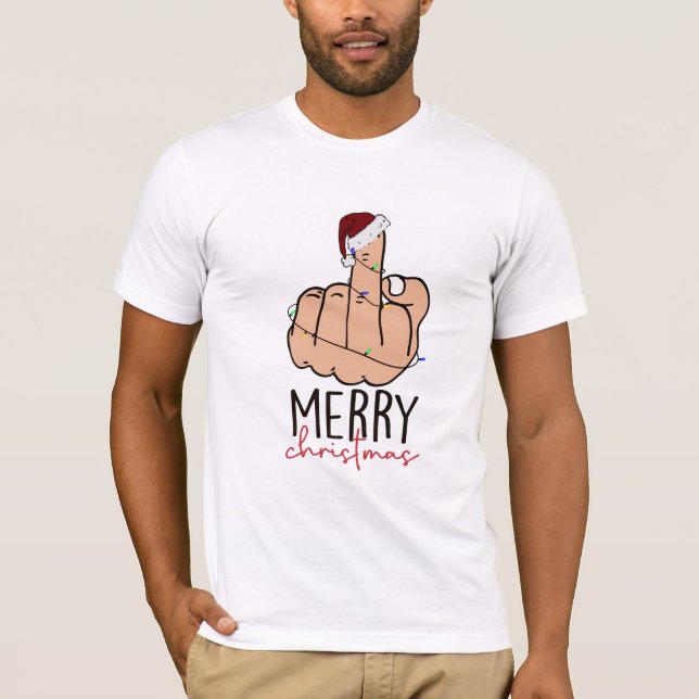 Camiseta Dando a los Navidades de Finger Santa Hat (Anverso)