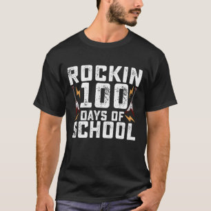 Camiseta Dando rock durante 100 días de escuela Guitarra de