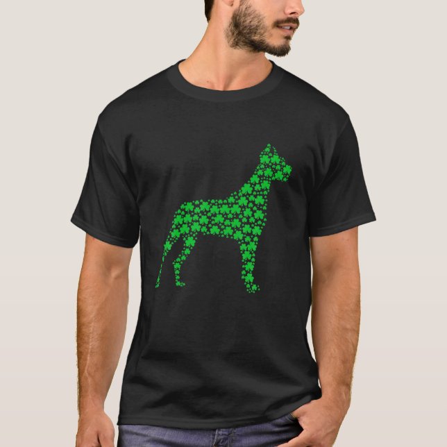 Camiseta Dane Dog Shamrock St.Patrick's Day Puppy Lover (Anverso)