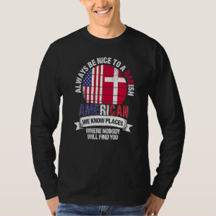 Camiseta Danés Americano Conocemos Lugares donde País Dinam