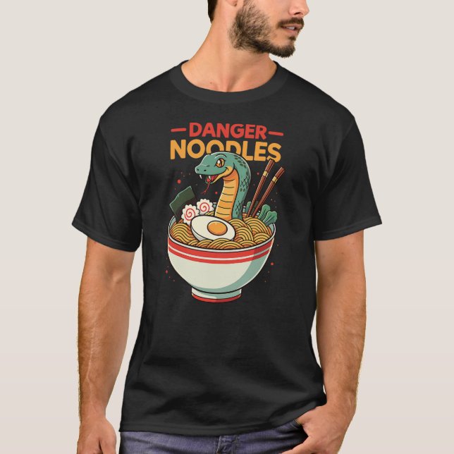 Camiseta Danger Noodles Snake Ramen Funny Reptile Lover (Anverso)