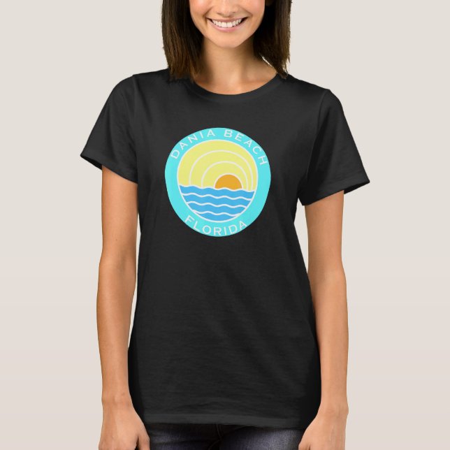 Camiseta Dania Beach Florida Retro Sunset (Anverso)