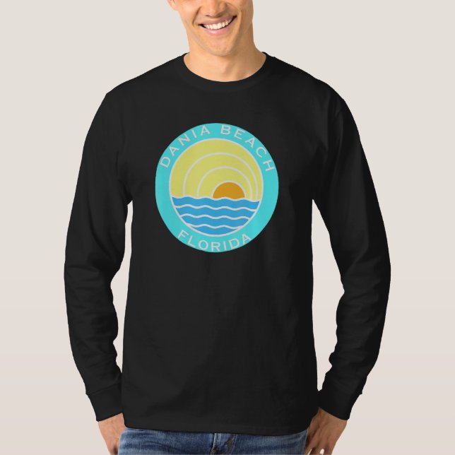 Camiseta Dania Beach Florida Retro Sunset (Anverso)