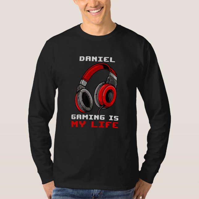 Camiseta Daniel Gaming es mi vida personalizada (Anverso)