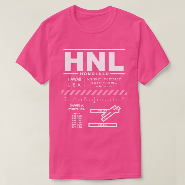 Camiseta Daniel K. Inouye Int'l Airport HNL T-Shirt (Diseño del anverso)