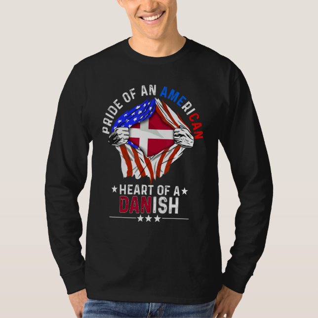 Camiseta Danish American America Pride Foreign Country Denm (Anverso)