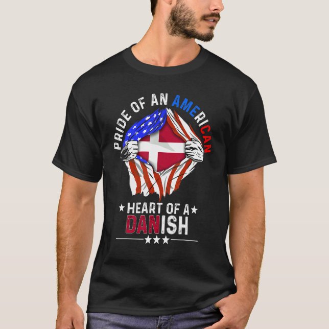 Camiseta Danish American America Pride Foreign Country Denm (Anverso)