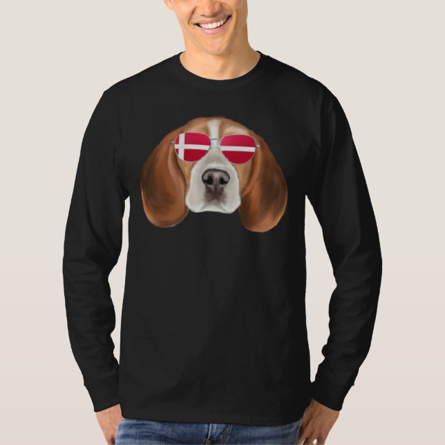 Camiseta Danish Flag Beagle Dog Denmark Pocket (Anverso)