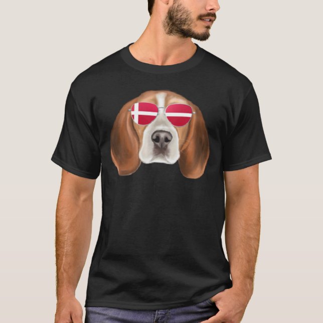 Camiseta Danish Flag Beagle Dog Denmark Pocket (Anverso)