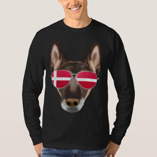 Camiseta Danish Flag Belgian Malinoi Dog Denmark Pocket (Anverso)