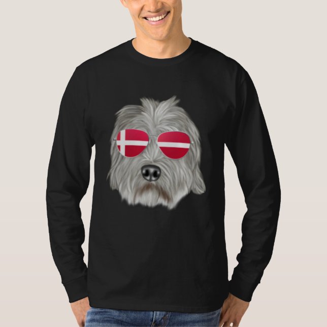 Camiseta Danish Flag Dandie Dinmont Terrier Dog Denmark Poc (Anverso)