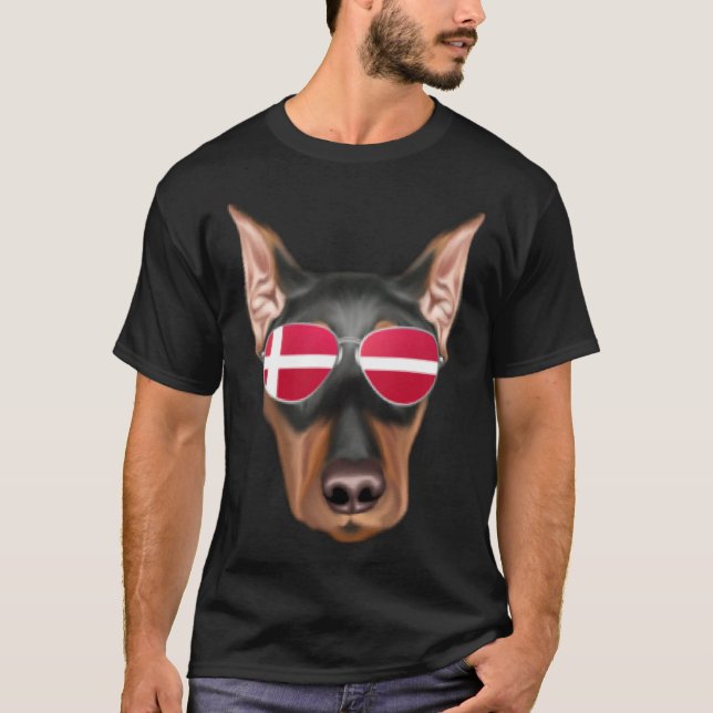 Camiseta Danish Flag German Pinscher Dog Denmark Pocket (Anverso)