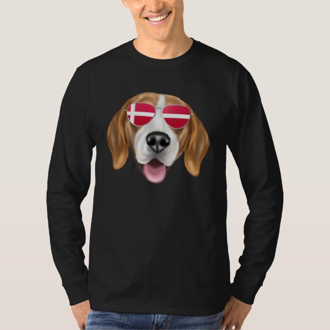 Camiseta Danish Flag Harrier Dog Denmark Pocket (Anverso)