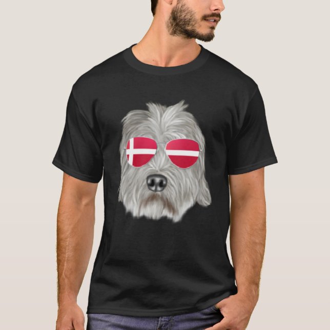 Camiseta Danish Flag Irish Wolfhound Dog Denmark Pocket (Anverso)