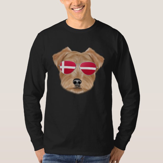 Camiseta Danish Flag Norfolk Terrier Dog Denmark Pocket (Anverso)
