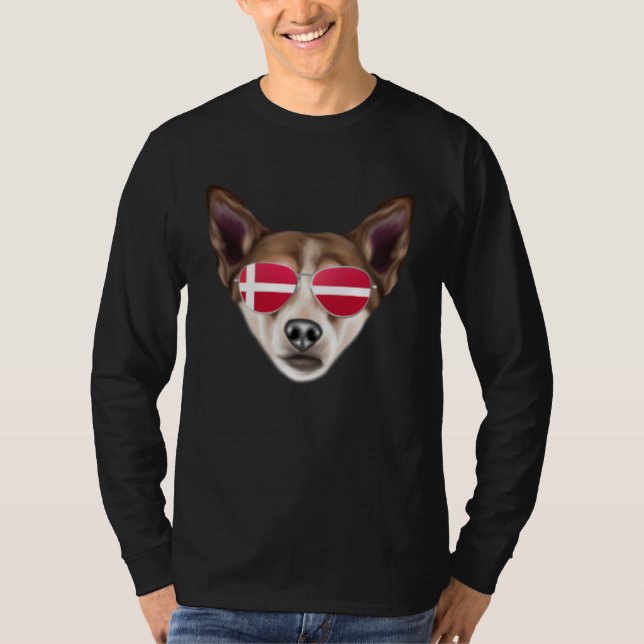 Camiseta Danish Flag Norwegian Lundehund Dog Denmark Pocket (Anverso)