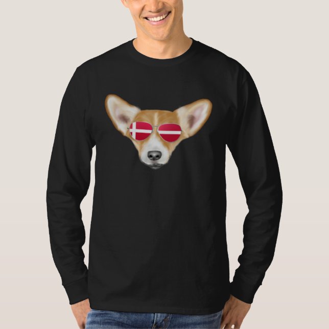 Camiseta Danish Flag Pembroke Welsh Corgi Dog Denmark Pocke (Anverso)