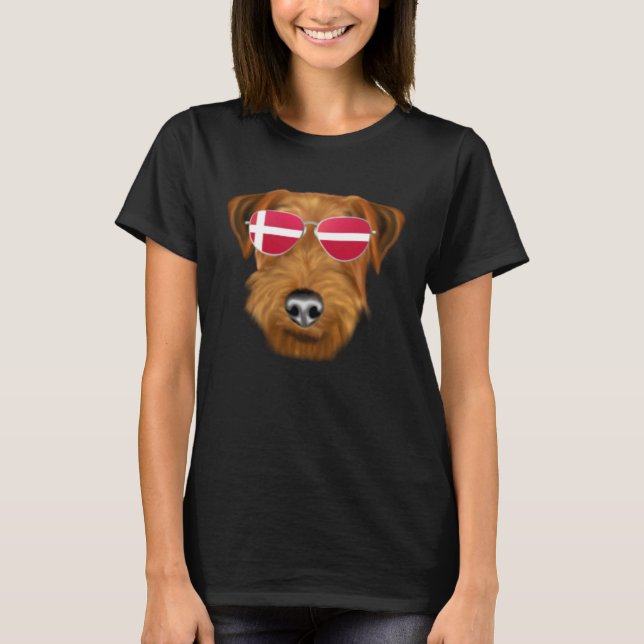 Camiseta Danish Flag Welsh Terrier Dog Denmark Pocket (Anverso)