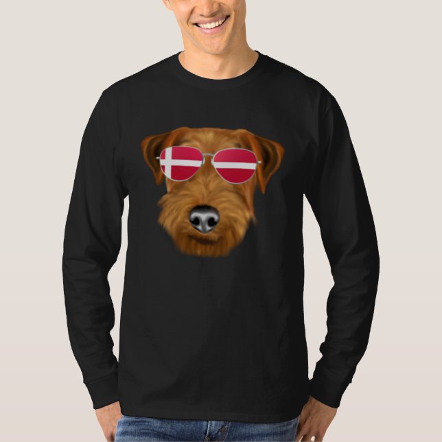 Camiseta Danish Flag Welsh Terrier Dog Denmark Pocket (Anverso)
