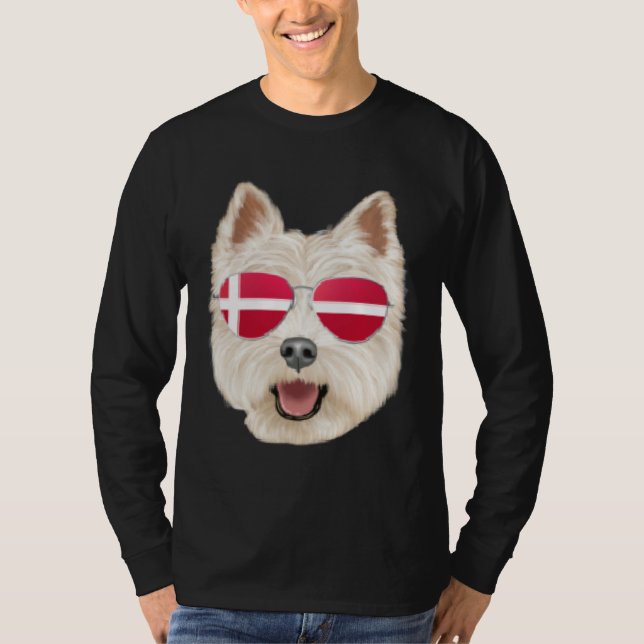 Camiseta Danish Flag West Highland White Terrier Dog Denmar (Anverso)