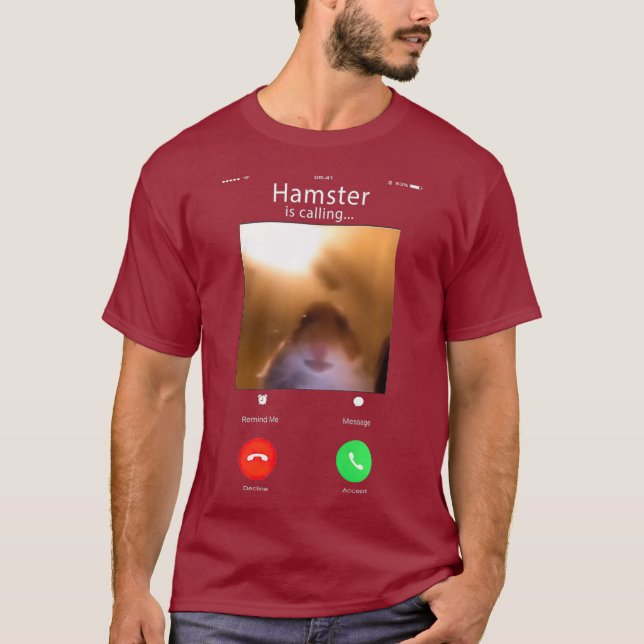 Camiseta dank meme hamster con la cámara delantera hámster (Anverso)
