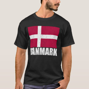 Camiseta Danmark Flag Grunge Vintage Souvenir Dinamarca