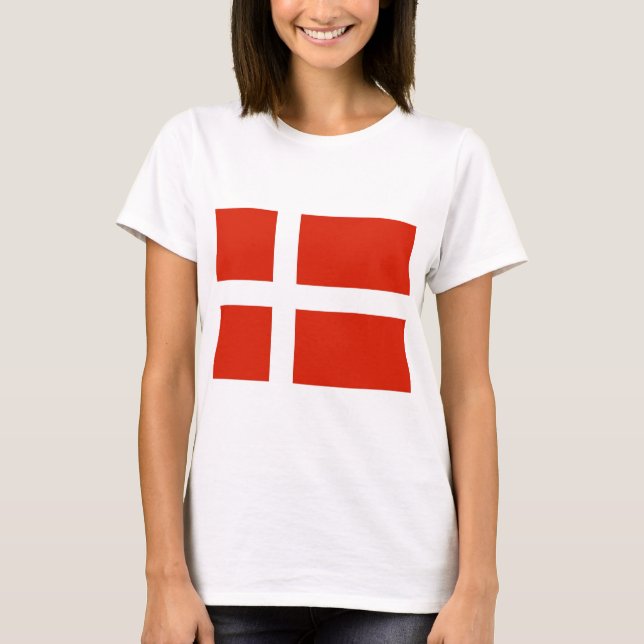 Camiseta Dannebrog; La bandera oficial de Dinamarca (Anverso)