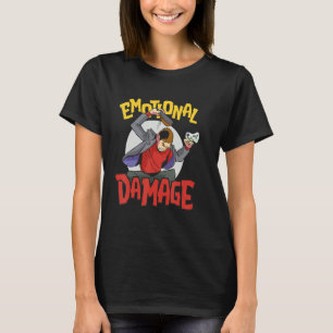 Camiseta Daño emocional del deslizador del meme de juego