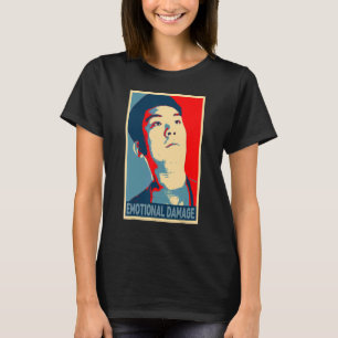 Camiseta Daño emocional Meme Chico asiático humor sarcástic