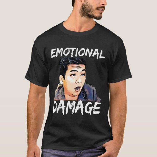 Camiseta Daño emocional Meme Sarcástico El asiático 2 (Anverso)