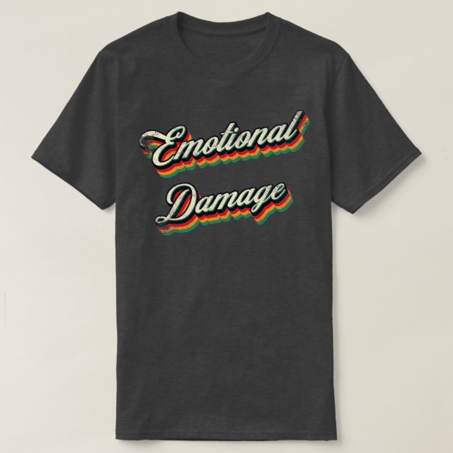 Camiseta Daño emocional retro vintage (Diseño del anverso)