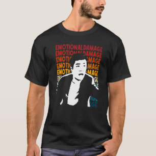 Camiseta daño emocional Texto de meme repetido Silueta de h