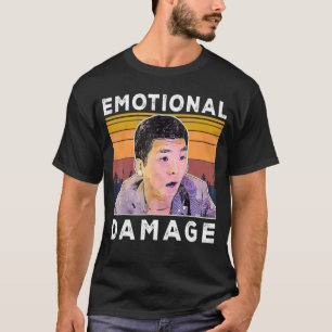 Camiseta Daño Emocional Vintage El Humor Meme Del Hombre As
